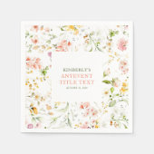 かわいい夏のワイルドフラワー任意のイベント スタンダードカクテルナプキン (正面)