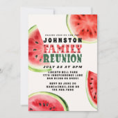 かわいい夏の家族の集まり 水彩イラストのワ watermelon 招待状 (正面)