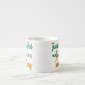 かわいい夏の引用文サーフィンが大好きな女の子 エスプレッソカップ (正面)