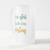 かわいい夏の引用文サーフィンが大好きな女の子 フロストグラスビールジョッキ (正面左)