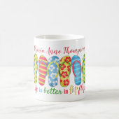 かわいい夏の引用文 パーソナライズされた コーヒーマグカップ (中央)