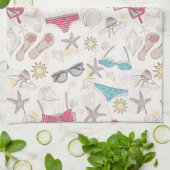 かわいい夏の抽象芸術パターン キッチンタオル (折り畳み)