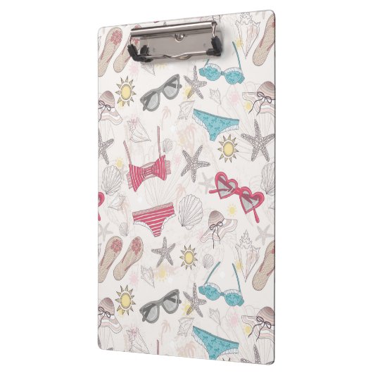 かわいい夏の抽象芸術パターン クリップボード (左)