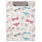 かわいい夏の抽象芸術パターン クリップボード (正面)