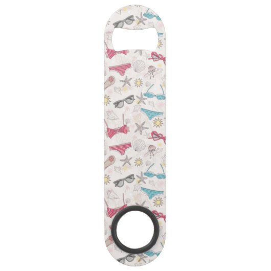 かわいい夏の抽象芸術パターン スピード栓抜き (正面)