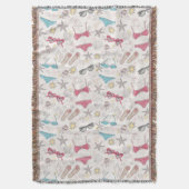 かわいい夏の抽象芸術パターン スローブランケット (正面縦)