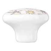 かわいい夏の抽象芸術パターン セラミックノブ (側面)