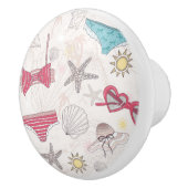 かわいい夏の抽象芸術パターン セラミックノブ (右)