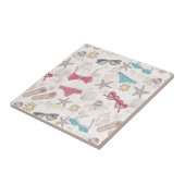 かわいい夏の抽象芸術パターン タイル (側面)