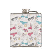 かわいい夏の抽象芸術パターン フラスク (裏面)