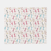 かわいい夏の抽象芸術パターン フリースブランケット (正面(横))