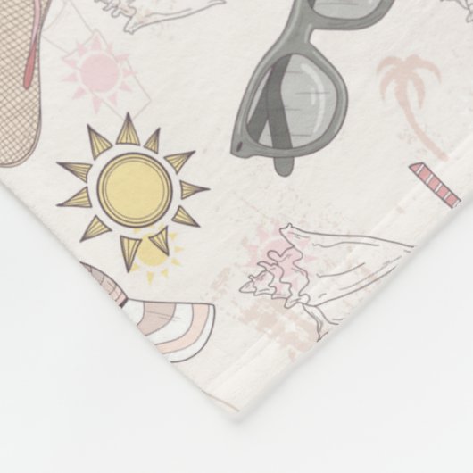 かわいい夏の抽象芸術パターン フリースブランケット (角)