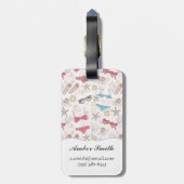 かわいい夏の抽象芸術パターン ラゲッジタグ (裏面縦)