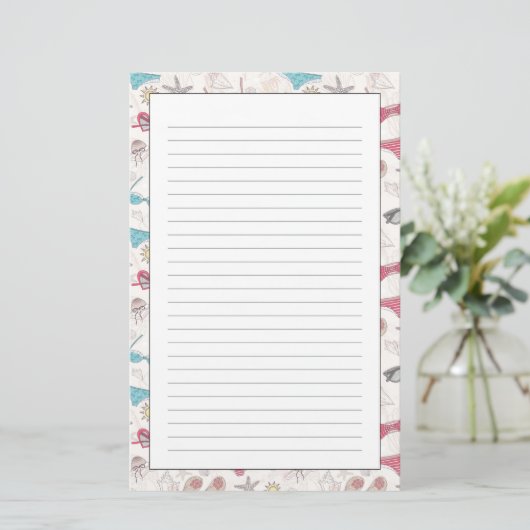 かわいい夏の抽象芸術 便箋 (スタンド正面)