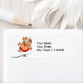 かわいい夏の散水豚 ラベル (インサイチュ)