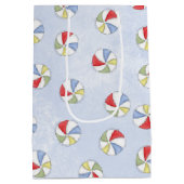 かわいい夏の水のカラープールパターン ミディアムペーパーバッグ (裏面)