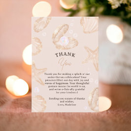 かわいい夏の海小さな真珠の赤ちゃんシャワー サンキューカード