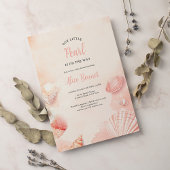 かわいい夏の海小さな真珠の赤ちゃんシャワー 招待状