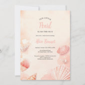 かわいい夏の海小さな真珠の赤ちゃんシャワー 招待状 (正面)