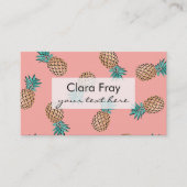 かわいい夏の熱帯フェイクな金ゴールドのパイナップルパターン 名刺 (正面)