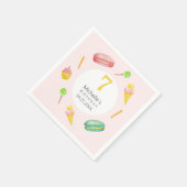 かわいい夏の誕生日パーティーウォーターカラーイラストレーション スタンダードカクテルナプキン (角)