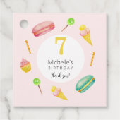 かわいい夏の誕生日パーティーウォーターカラーイラストレーション フェイバータグ (正面)