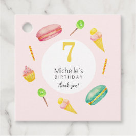 かわいい夏の誕生日パーティーウォーターカラーイラストレーション フェイバータグ