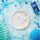 かわいい夏の野の花 シャワー ペーパープレート (パーティー)