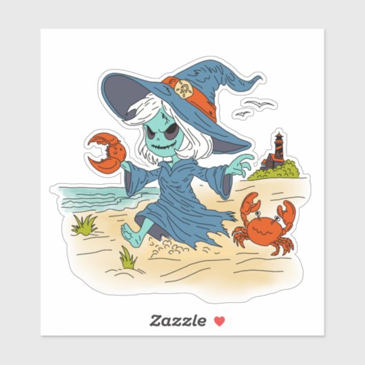 かわいい夏の魔女 シール (シート)