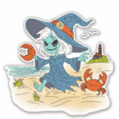 かわいい夏の魔女 シール (正面)