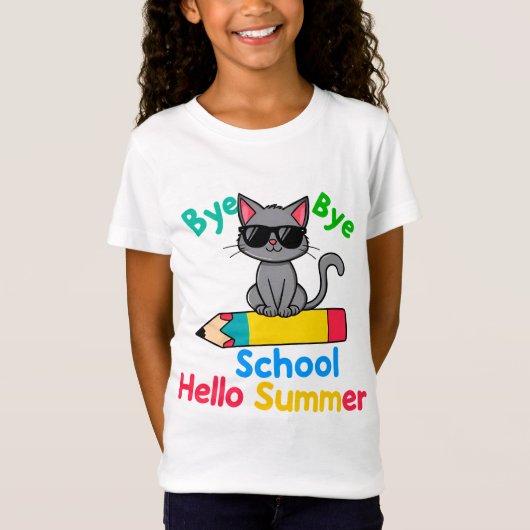 かわいい夏休みのイラスト Tシャツ (正面)