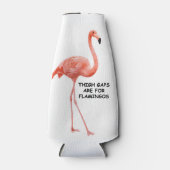 かわいい夏感動的ピンクのフラミンゴ ボトルクーラー (正面)