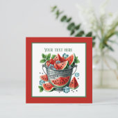 かわいい夏期スイカパーティー 招待状 (スタンド正面)