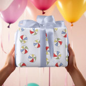 かわいい夏柄のビーチ玉 ラッピングペーパー