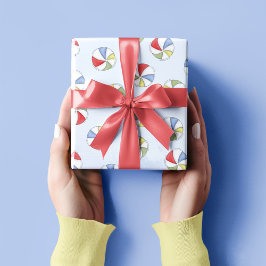 かわいい夏柄のビーチ玉 ラッピングペーパー