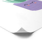 かわいい夏鉢植えキャラクター ポスター (角)