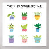 かわいい夏鉢植えキャラクター ポスター (正面)
