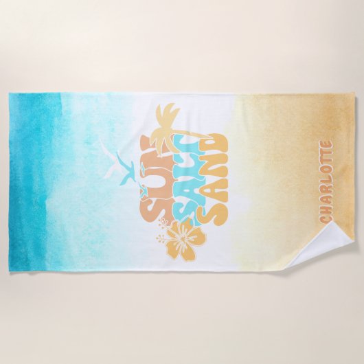 かわいい夏 ビーチタオル (正面)