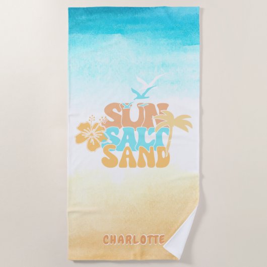 かわいい夏 ビーチタオル (正面)