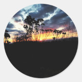 かわいい夕日のプランナーシール ラウンドシール (正面)