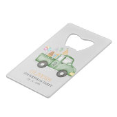 かわいい夕暮れグリーンANY AGE誕生日パーティー クレジットカード栓抜き (正面アングル)