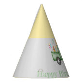 かわいい夕暮れグリーンANY AGE誕生日パーティー パーティーハット (左)