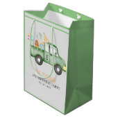 かわいい夕暮れグリーンANY AGE誕生日パーティー ミディアムペーパーバッグ (裏面アングル)