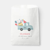 かわいい夕暮れブルー任意の年齢の誕生日パーティーケーキトラック フェイバーバッグ (正面)