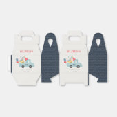 かわいい夕暮れブルー任意の年齢の誕生日パーティーケーキトラック フェイバーボックス (折り畳みなし)