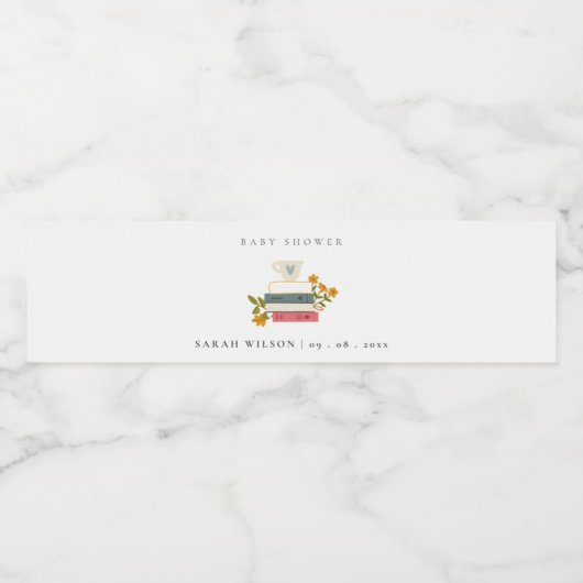 かわいい夕暮れ積みストーリーブックフローラ赤ちゃんシャワー ペットボトルラベル (シングルラベル)