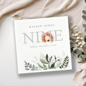 かわいい夕暮れ青ライオンの葉の第9位誕生日 スタンダードカクテルナプキン