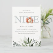 かわいい夕暮れ青ライオンの葉の第9位誕生日 招待状 (スタンド正面)