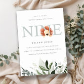 かわいい夕暮れ青ライオンの葉の第9位誕生日 招待状