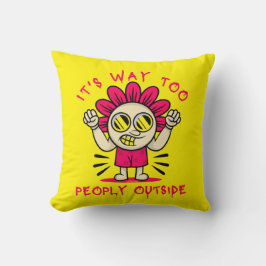 かわいい外に人が出ておもしろいいる クッション